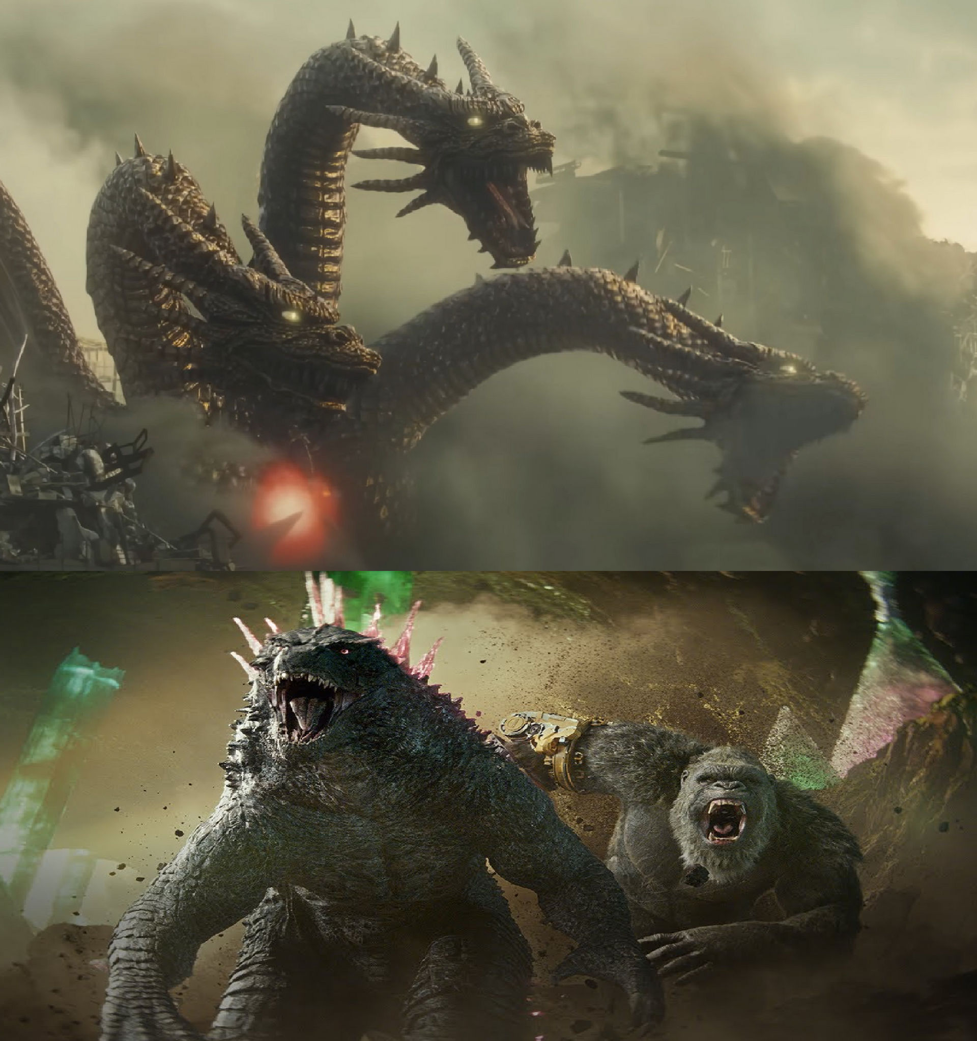 Evolved Godzilla and Kong vs Angle King Ghidorah by MnstrFrc on DeviantArt