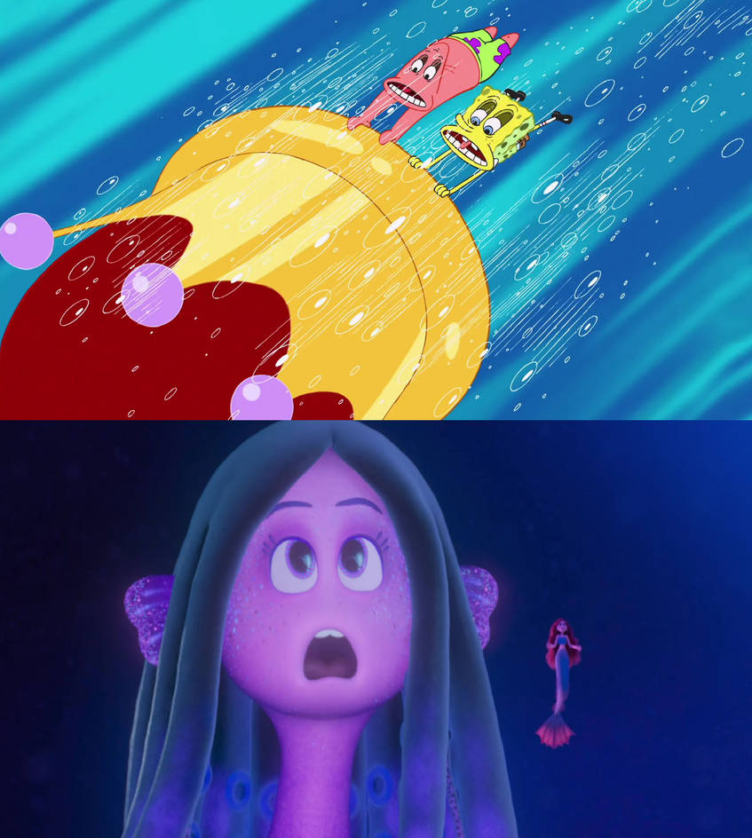Ruby and Chelsea see Spongebob and Patrick falling by MnstrFrc on ...