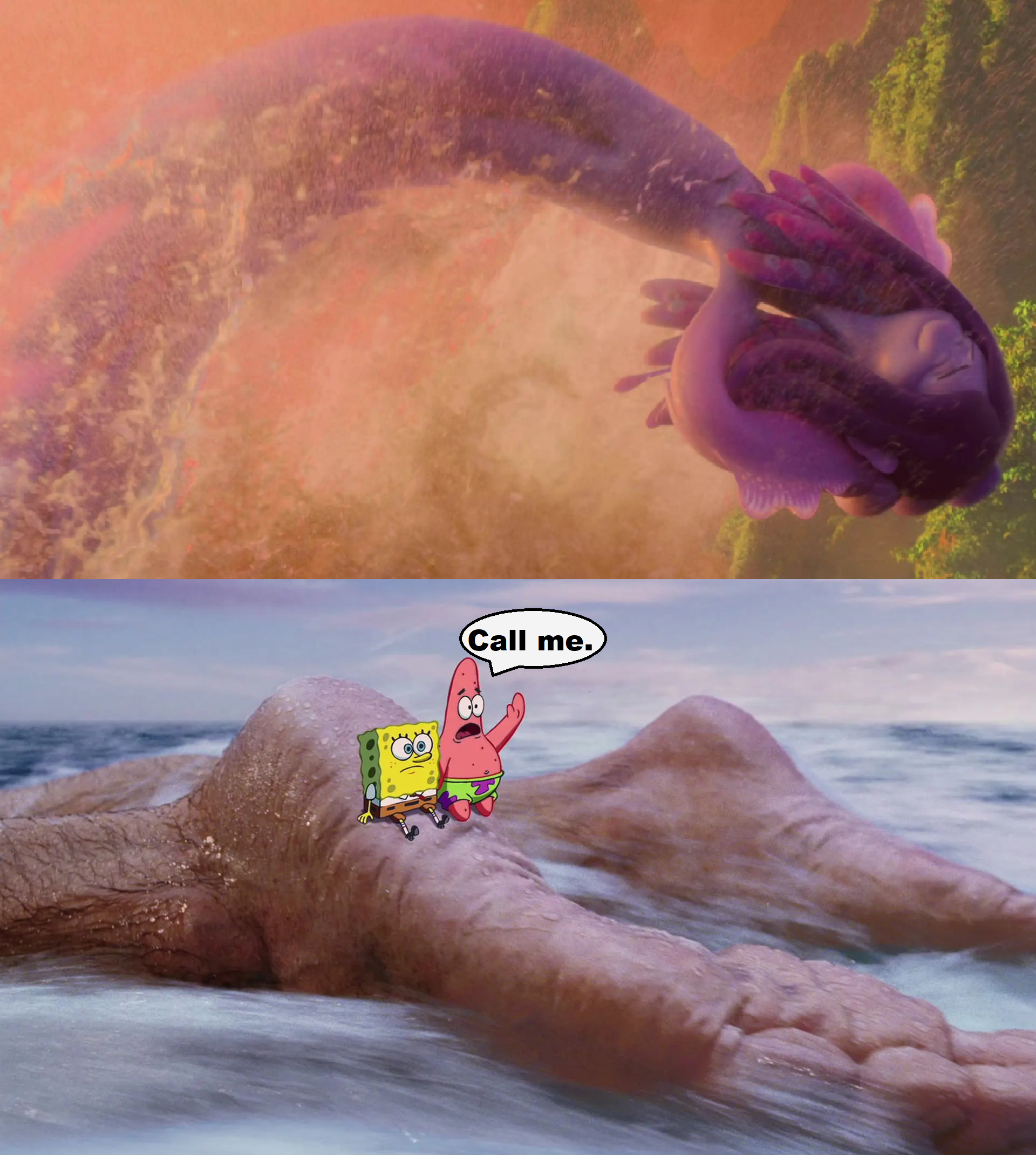 Patrick. See Spongebob and Patrick see Ruby Gillman (2) by MnstrFrc on DeviantArt