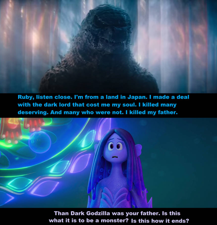 Godzilla revealed Ruby Gillman the truth... by MnstrFrc on DeviantArt