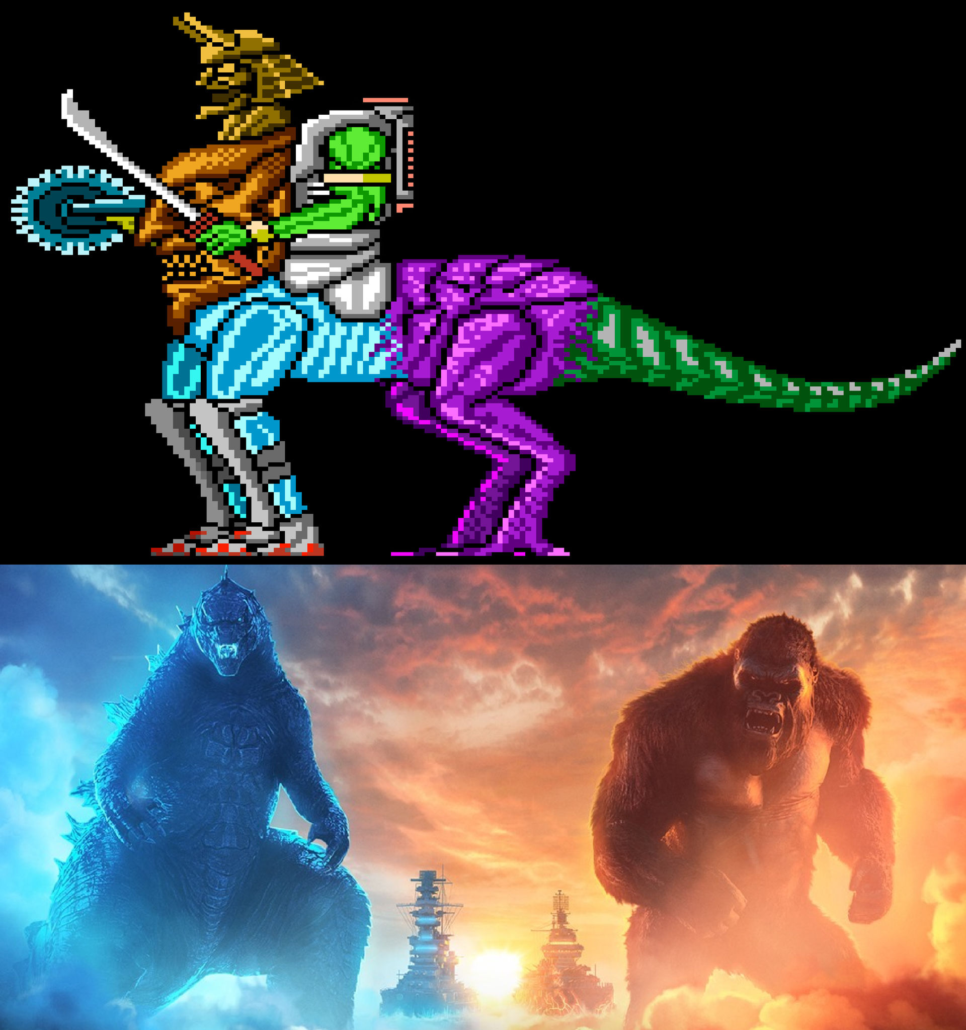 Chimerah Godzilla and Kong vs Chimera (NES) by MnstrFrc on DeviantArt