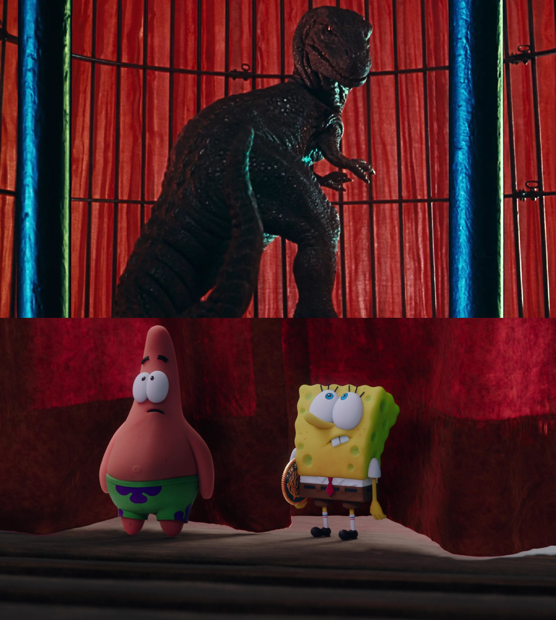 Patrick. See Spongebob and Patrick see Gwangi by MnstrFrc on DeviantArt