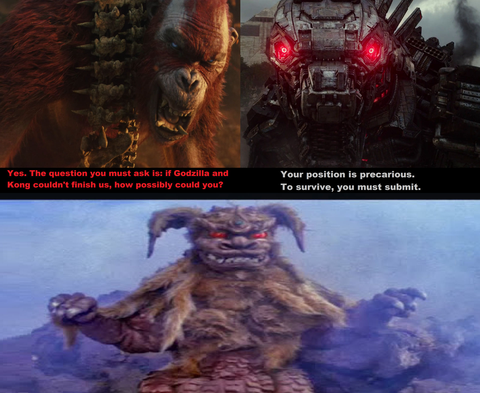 King Caesar vs Skar King and Mechagodzilla by MnstrFrc on DeviantArt
