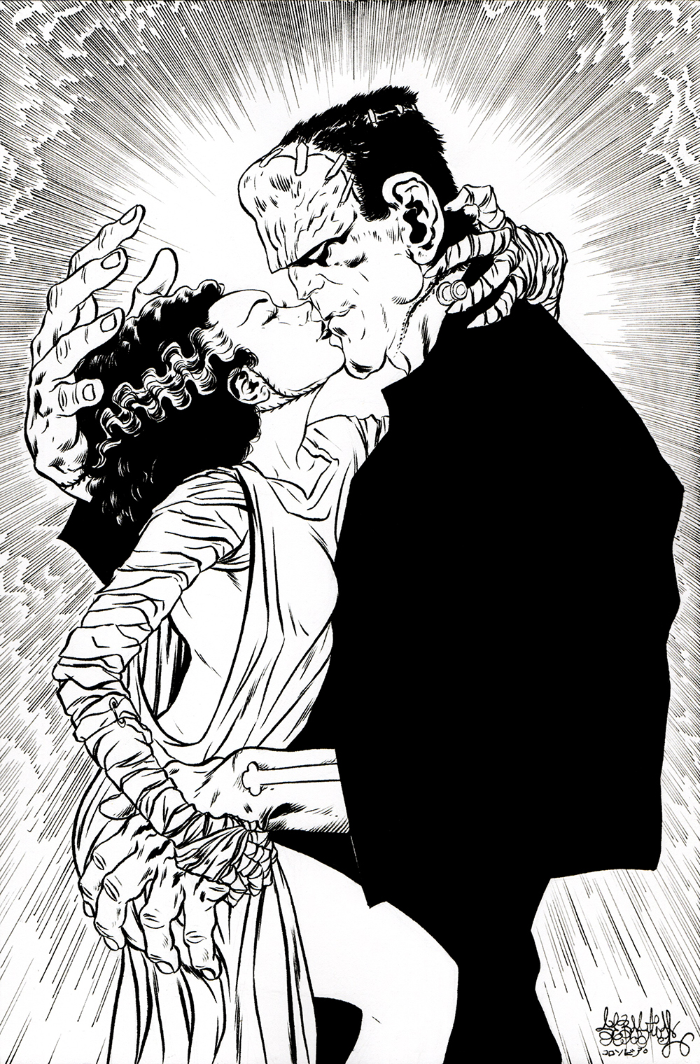 Frankenstein Monsters Kiss