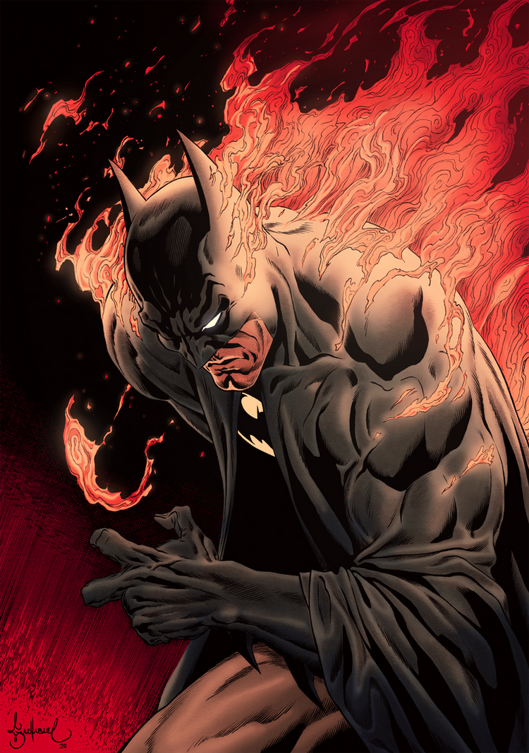 Batman On Fire by garnabiuth on DeviantArt
