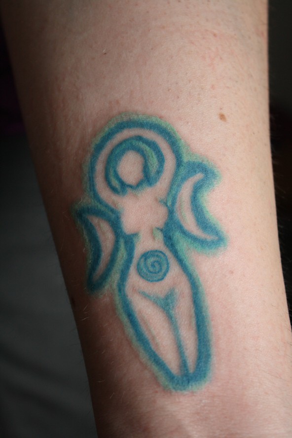 Spiral Moon Goddess Tattoo by Astanax