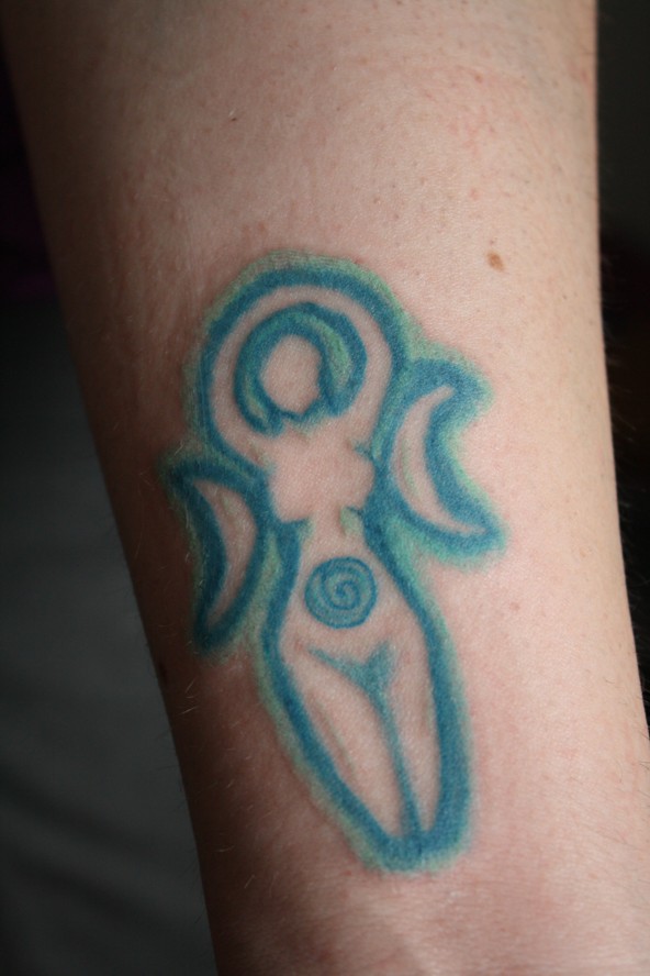 Spiral Moon Goddess Tattoo