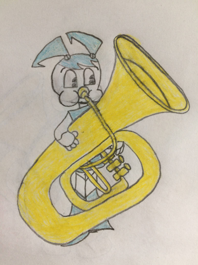 Jenny playing the Tuba by puffedcheekedblower on DeviantArt
