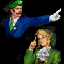 Luigi/Link as Phoenix Wright/Miles Edgeworth