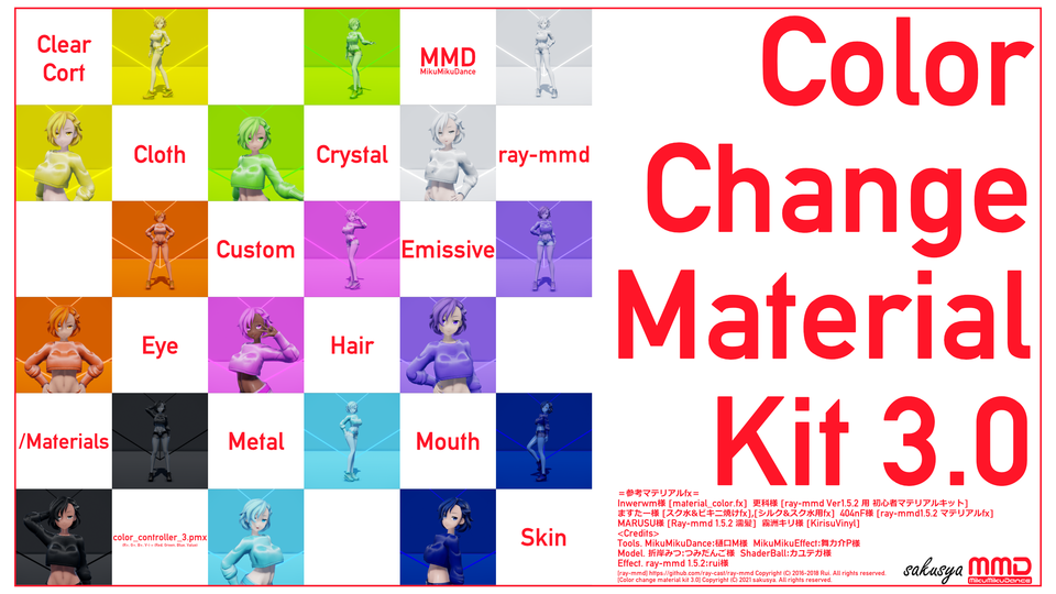 Color Code Mmd MMD RayMaterial DL | Color change material kit 3.0 by Shyuugah on ...