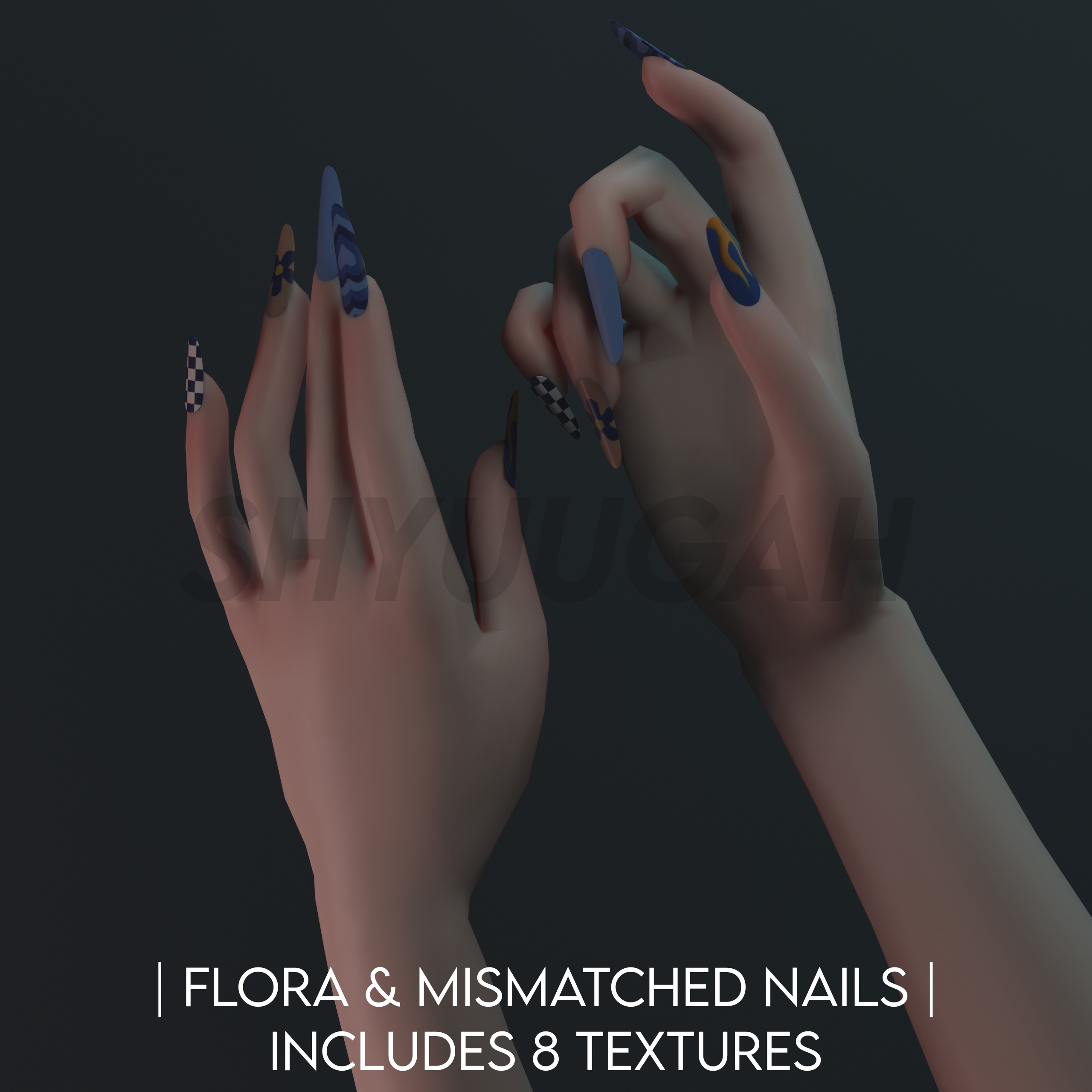 Mmd Nails MMD X Sims 4 DL | Flora-Mismatched Nails by Shyuugah on DeviantArt