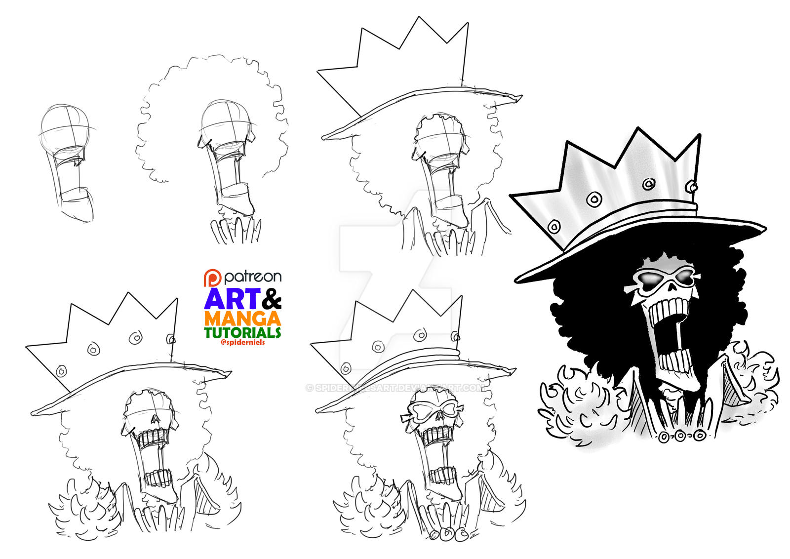 How to draw Brook from One Piece ? by spidernielsart on DeviantArt