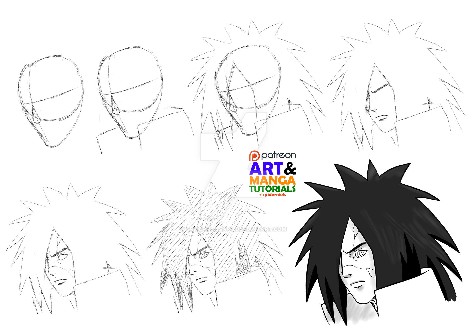 Naruto art  How to draw kakashi step-by-step 
