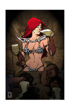 red sonja drinking by dtor91- Color