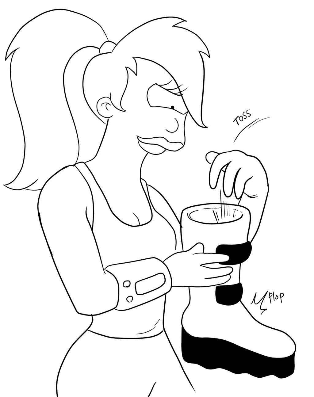 Sketchathon - Amy F/f SW foot crush Futurama 2/3