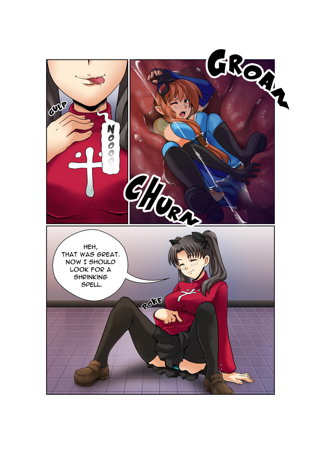 Rin eats Jessica (F/f, GTS/SW, Vore, TG) 3/3 by JitenshaSW on DeviantArt