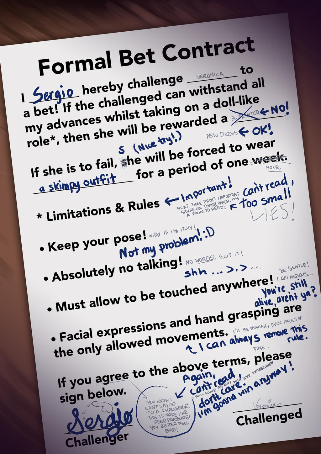 Formal Bet Contract (Veronica + Sergio) by JitenshaSW on DeviantArt Formal Bet Contract (Veronica + Sergio) by JitenshaSW on DeviantArt