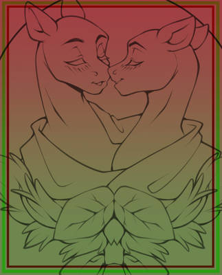 P2U Season's Kiss - Masc Masc Line art Base