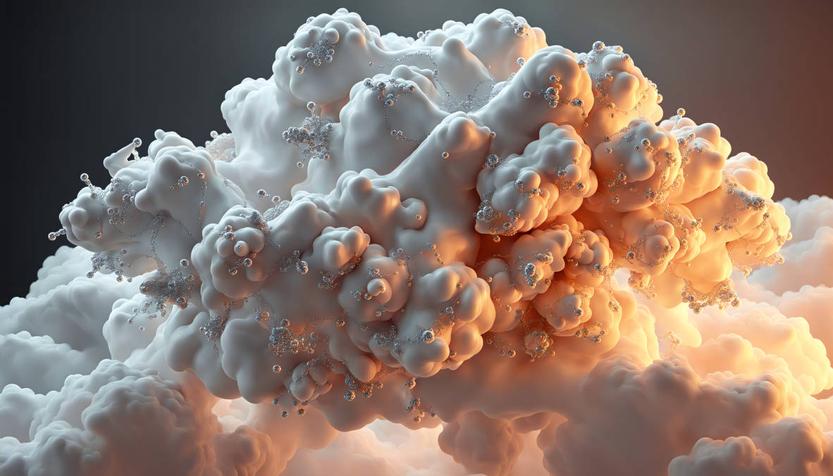 Glossy Shiny Fractal Cloud Of Capitalist Delusion