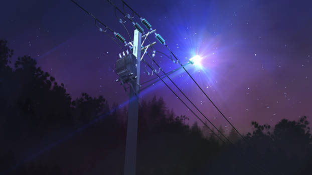 Visual novel background -  light pole