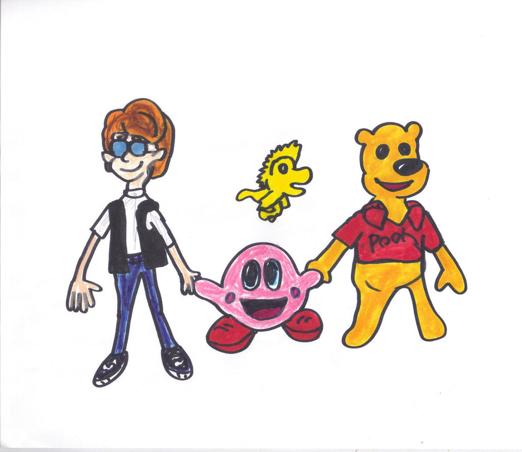 Eugene, Kirby, Pooh, and Woodstock