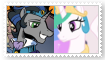 Good King SombraXPrincess Celestia Stamp by KittyJewelpet78