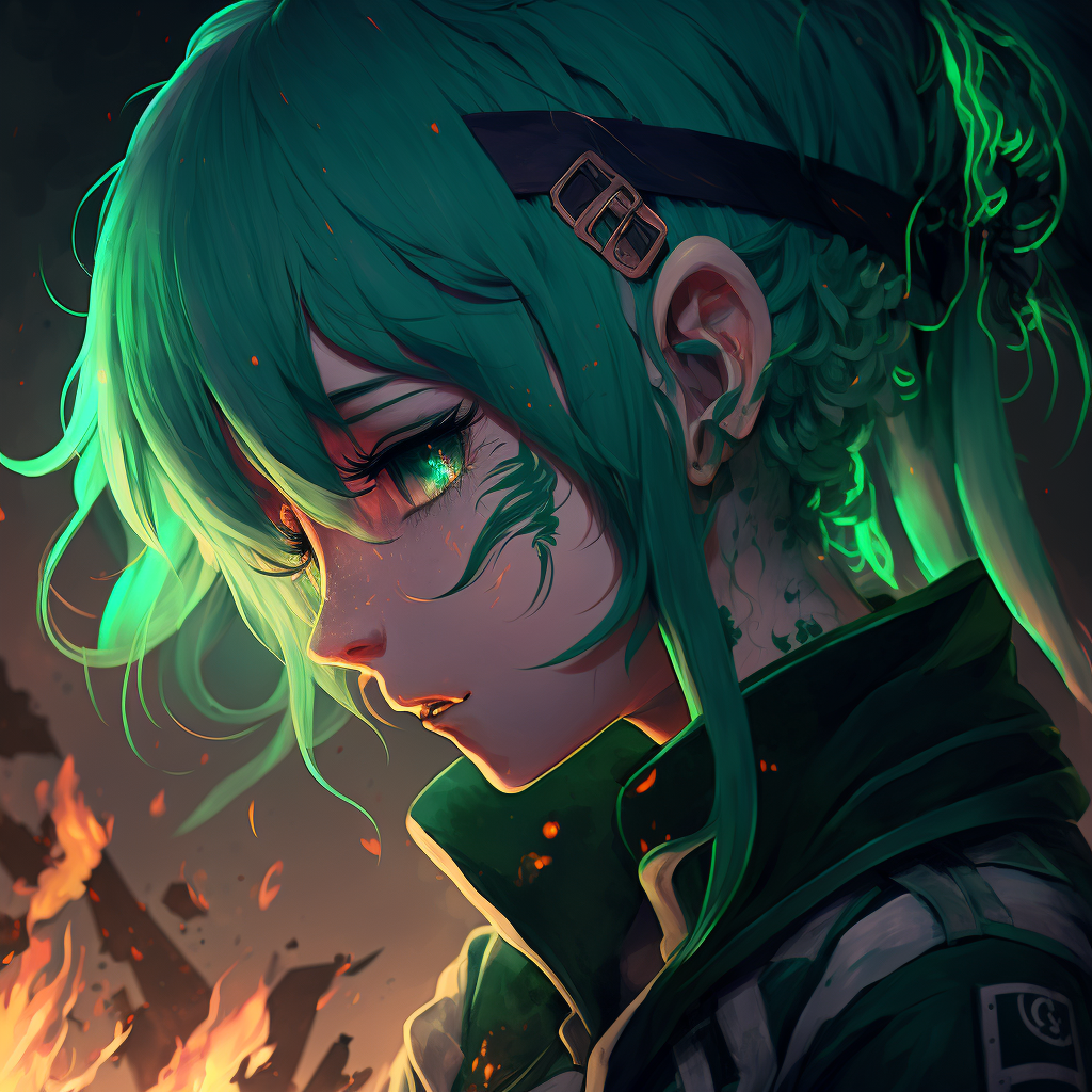 Green Hair Anime Girl by BeroBer1 on DeviantArt