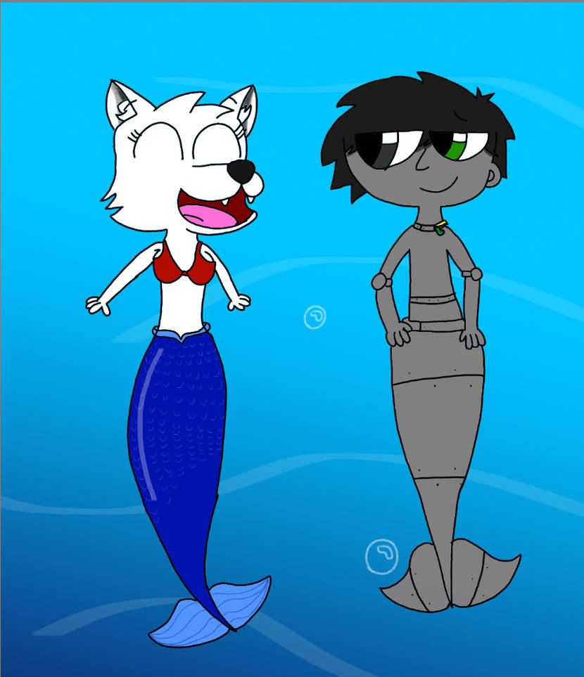 Merwolf A Merwolf and A Merbot in the ocean by Splatdacat04 on DeviantArt