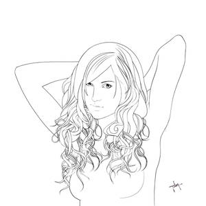 Pretty Girl Line Art