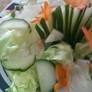 Carrot Butterflies with a Cucumber Fan garnish