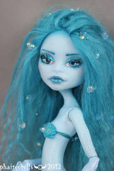 Monster high repaint Abbey blue mermaid portrait