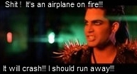 it's an airplane on fire...