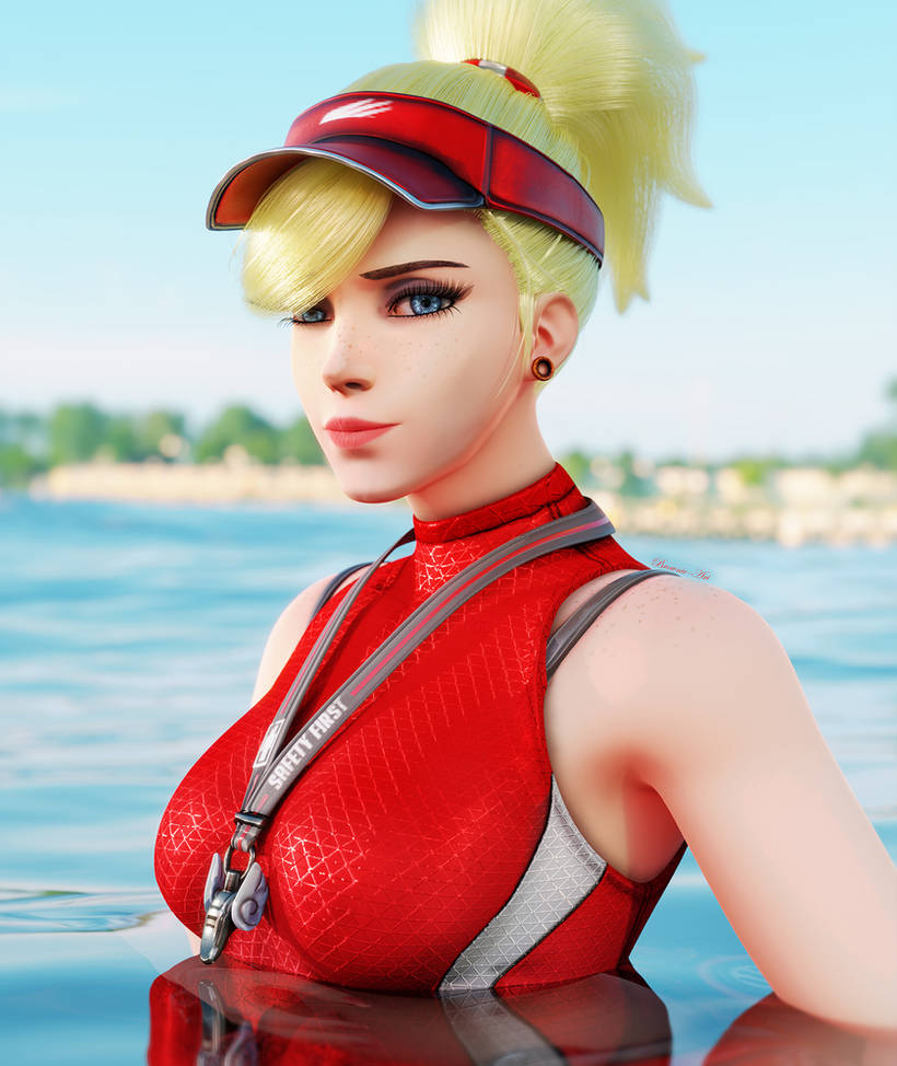 Lifeguard Meg Deviantart Mercy Lifeguard FHD by Brownie-Ari on DeviantArt