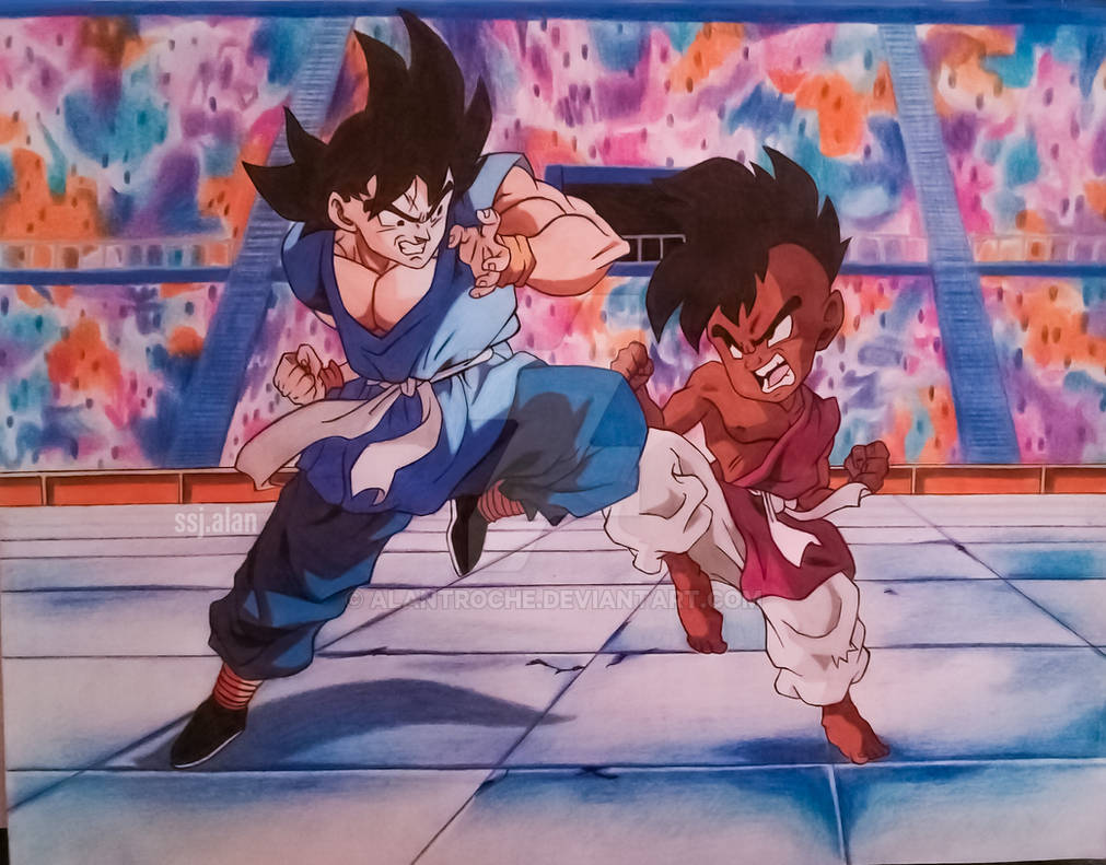 son goku and uub (dragon ball and 1 more) drawn by ommmyoh