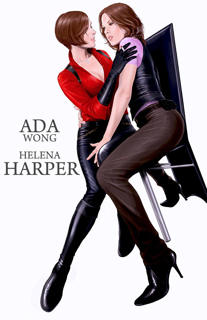 Evil lesbian. Хелен Харпер / ада Вонг. Хелена Харпер и ада Вонг Юри. Ada Wong and Helena. Ада Вонг и Хелена Харпер арты.