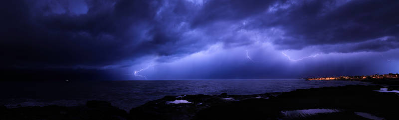 lighting over the sea