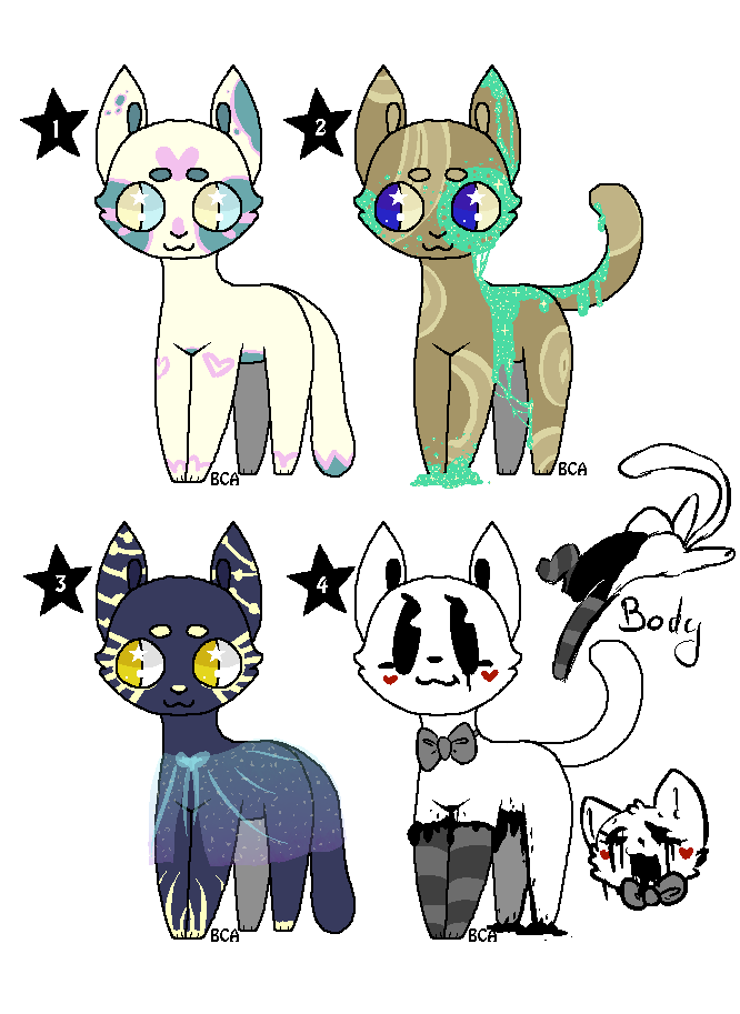 Kitties adoptables [2/4 OPEN Prices lowered] by Lilkiwishop