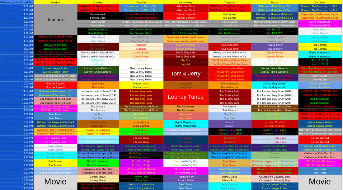 Boomerang Schedule 2025