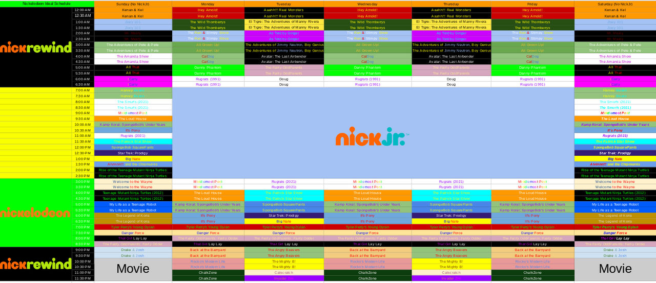 Fanmade Nickelodeon Schedule Spreadsheet By SeanTheGem On DeviantArt fanmade-nickelodeon-schedule-spreadsheet-by-seanthegem-on-deviantart