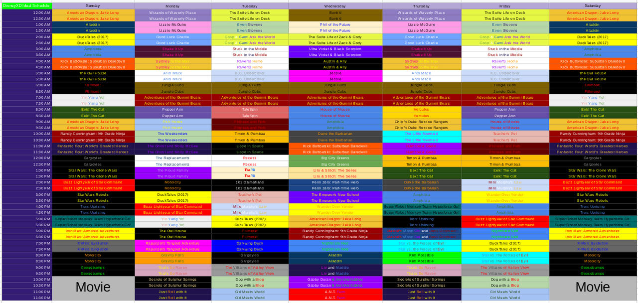 Fanmade Disney XD Schedule Spreadsheet by SeanTheGem on DeviantArt fanmade-disney-xd-schedule-spreadsheet-by-seanthegem-on-deviantart