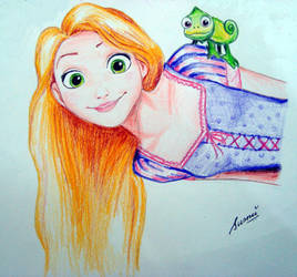 Rapunzel's quirky smile.