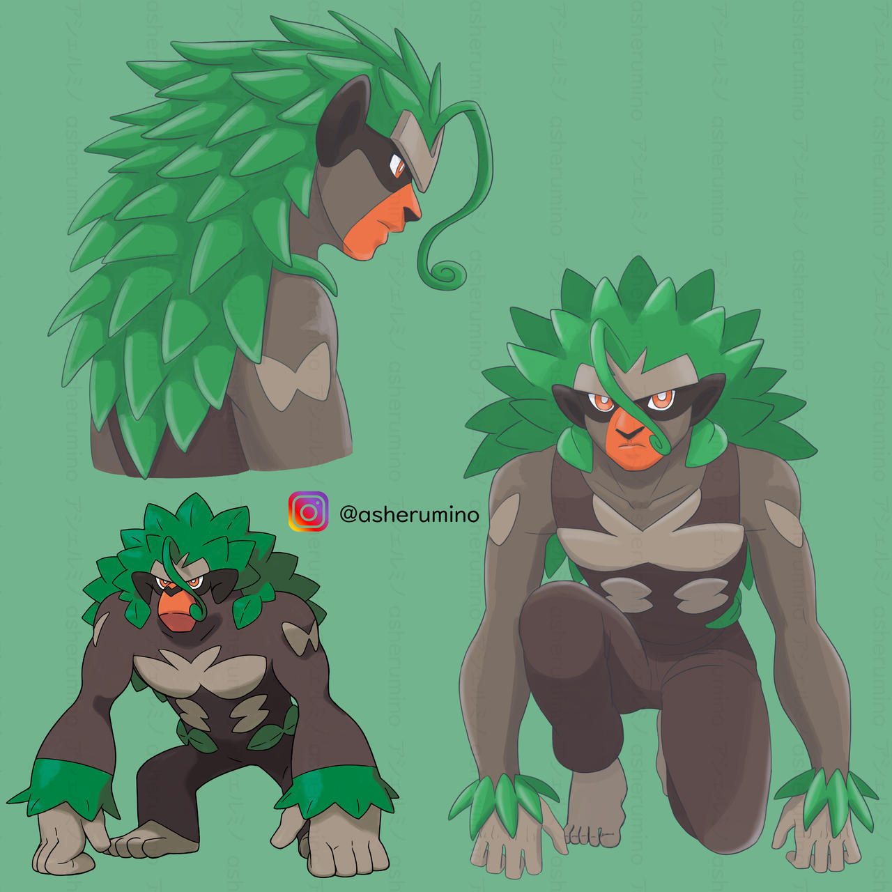 Chibi Rillaboom Rillaboom Anthropomorphic Fan Art by asherumino on DeviantArt