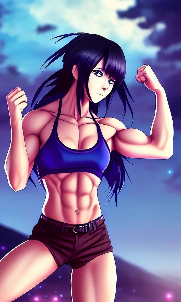 Anime style female muscle 2 by Ironmusclearts on DeviantArt