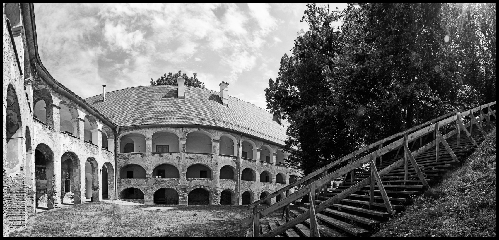 Grad castle on Goricko - inner yard panorama