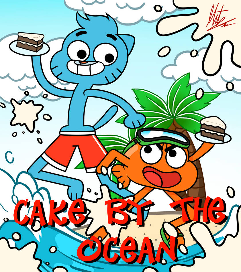 Teen Gumball and Darwin: Cake by the Ocean by RadiumIven on DeviantArt