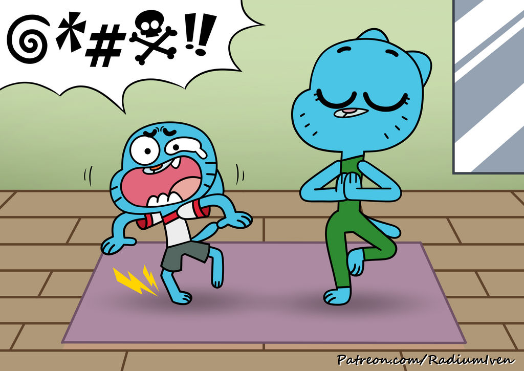 Commission: Gumball and Nicole - Yoga by RadiumIven on DeviantArt
