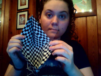Checkered Duct Tape Wallet Inside