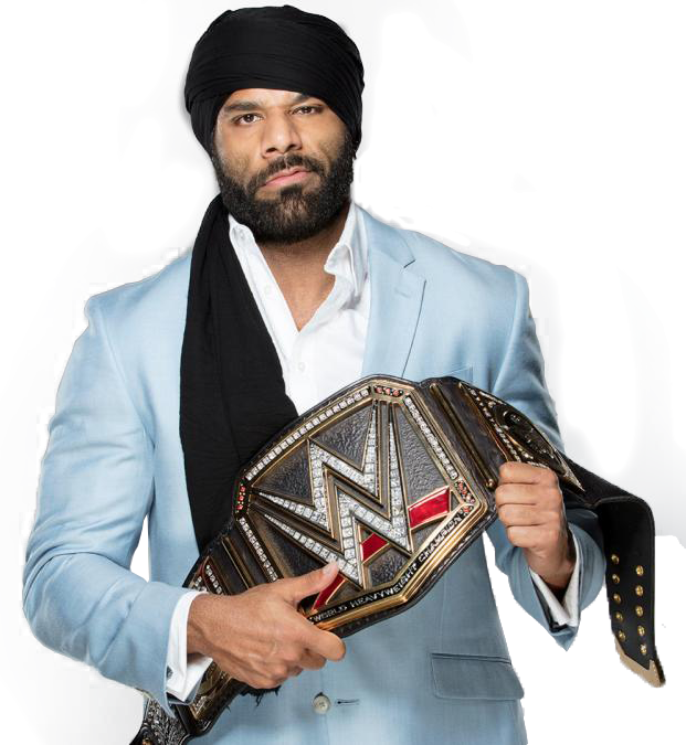 Jinder Mahal with WWE Championship v1