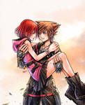 After the battle - Sora and Kairi