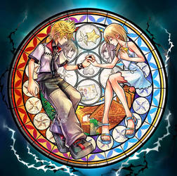 Roxas and Namine Stained Glass